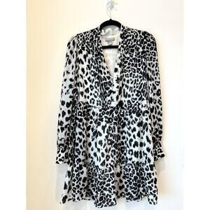 H&M | Dresses | Hm Babydoll Black White Leopard Print Dress Size 0